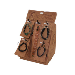 Genuine Leather Adjustable Bracelets Countertop Display