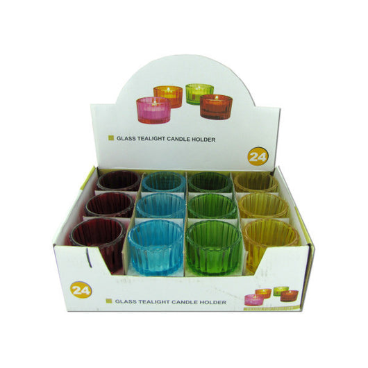Glass Votive Candle Holders, Assorted Colors