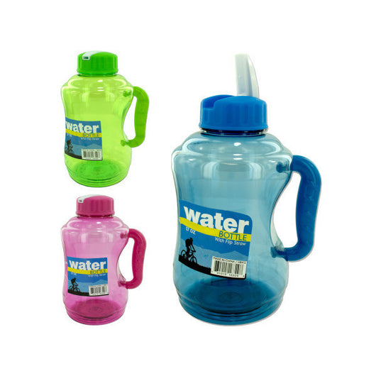 Water Bottle With Flip Straw
