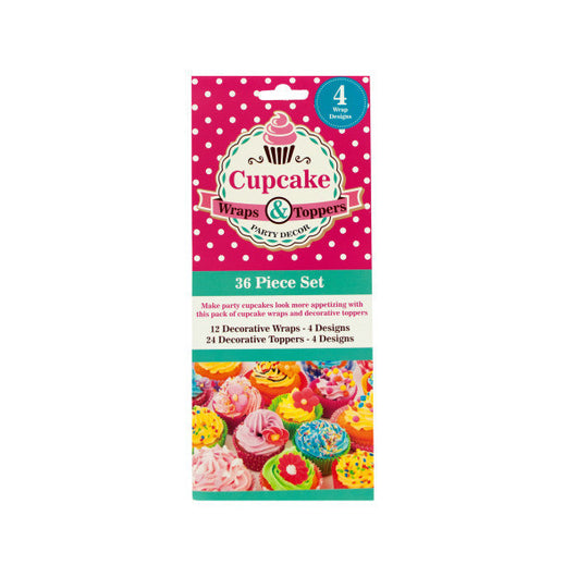 Decorative Cupcake Wraps And Toppers Set