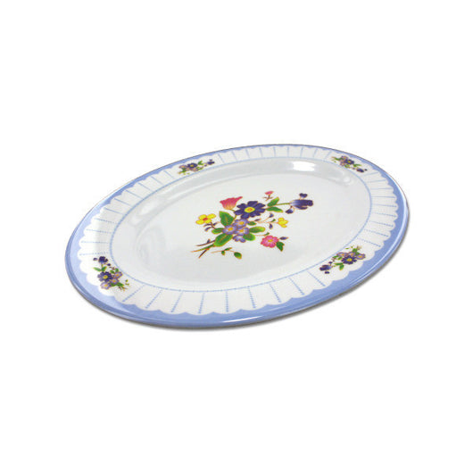 Oval Plate With Flower Design