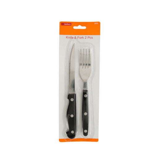 Knife And Fork Set With Black Handles