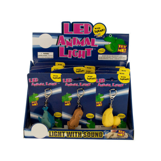 Led Animal Light Key Chain With Sound Countertop Display