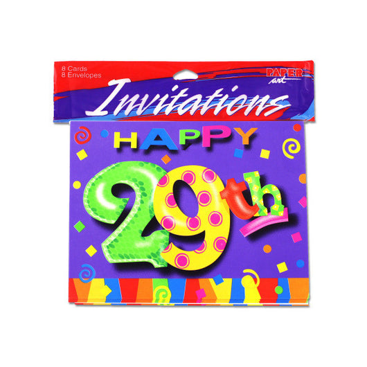 29Th Birthday Invitations, Pack Of 8