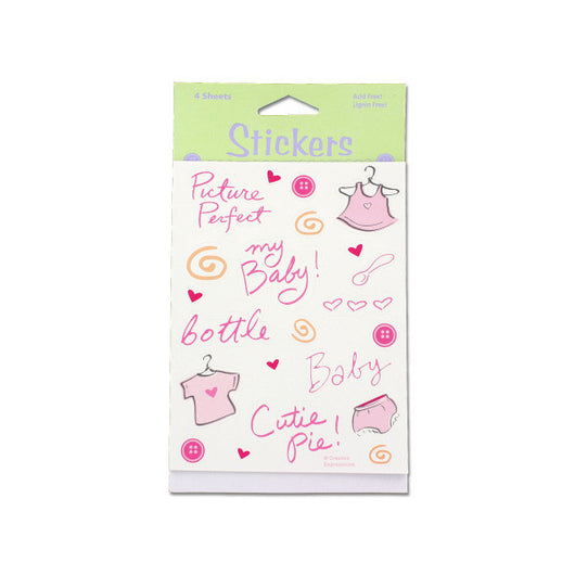 Baby Girl Stickers, Four Sheets