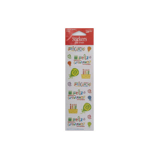 Feliz Cumpleanos Stickers, 1 Sheet