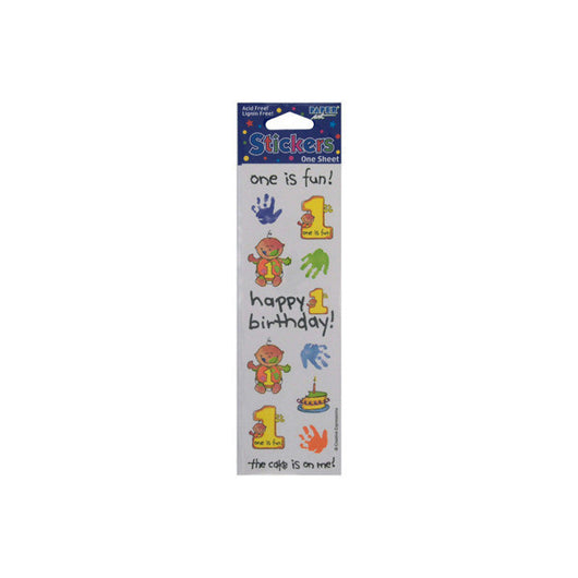 First Birthday Stickers, One Sheet