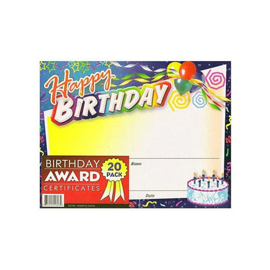 Birthday Award Certificates