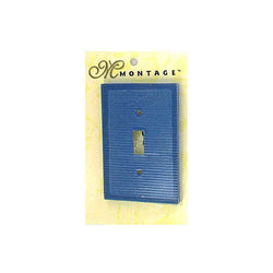 Blue Ribbed Switch Plate
