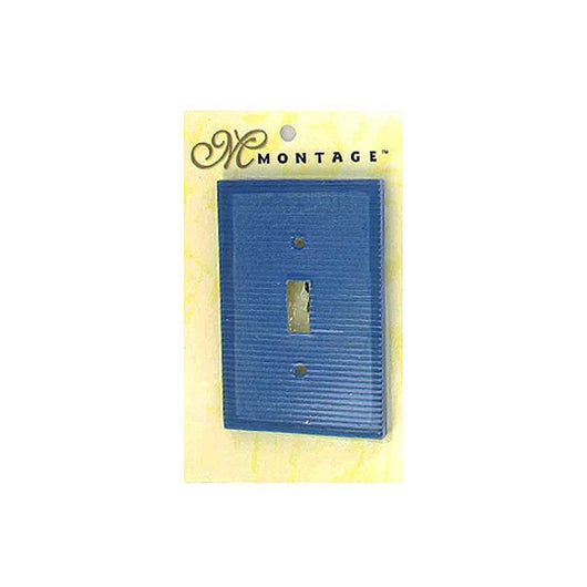 Blue Ribbed Switch Plate