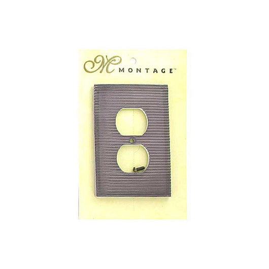Grey Ribbed Electrical Plate