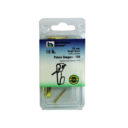 Brass Picture Hangers, Pack Of 10