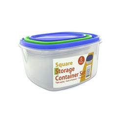 3 Pack Square Storage Container Set Sith Lids