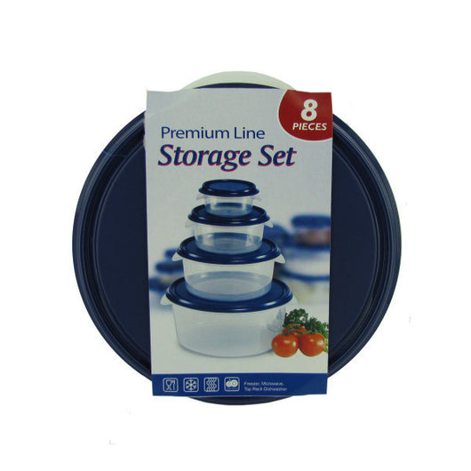 Round Storage Set, 4 Bowls And 4 Lids