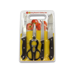Cutting Board And Cutlery Set, 5 Pieces