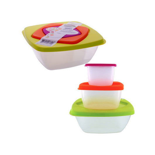 Set Of 3 Square Food Containers