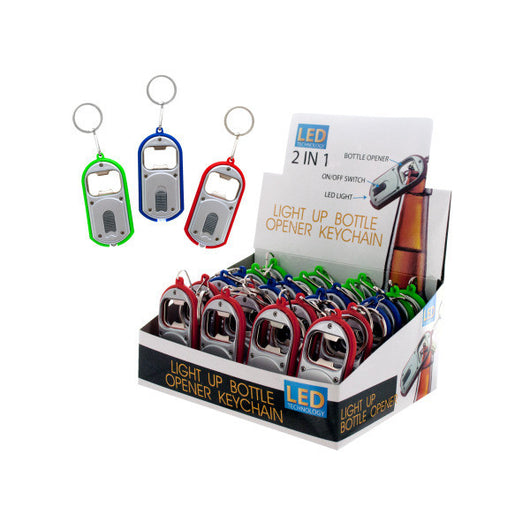 2-In-1 Light-Up Bottle Opener Keychain Counter Top Display