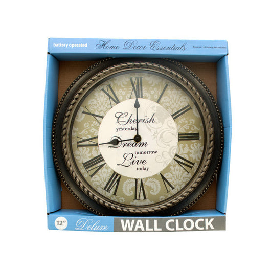 12 Inch Wall Clock Assorted Designs (Req. 1 Aa Battery)