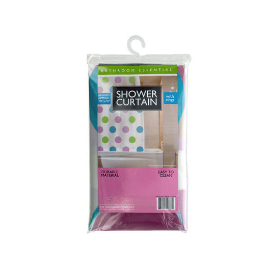 Easy To Clean Shower Curtain With Rings Set