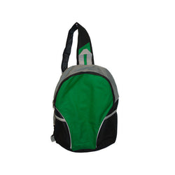 Black/Green Sling Strap Backpack With Mesh Pockets