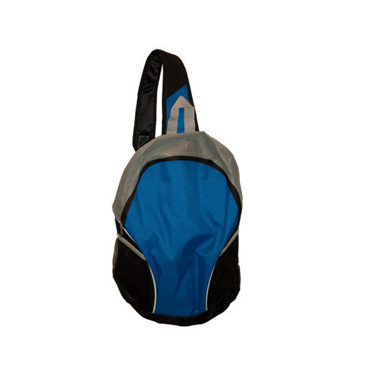 Blue/Black Sling Strap Backpack With Mesh Pockets