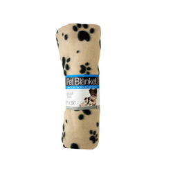 Fleece Paw Print Pet Blanket