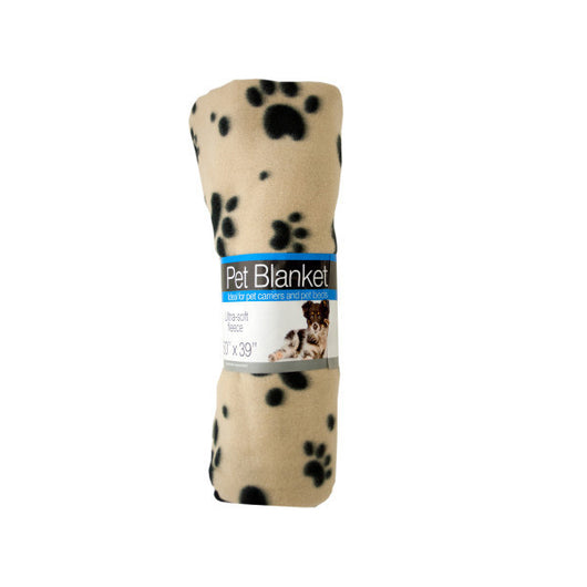 Fleece Paw Print Pet Blanket