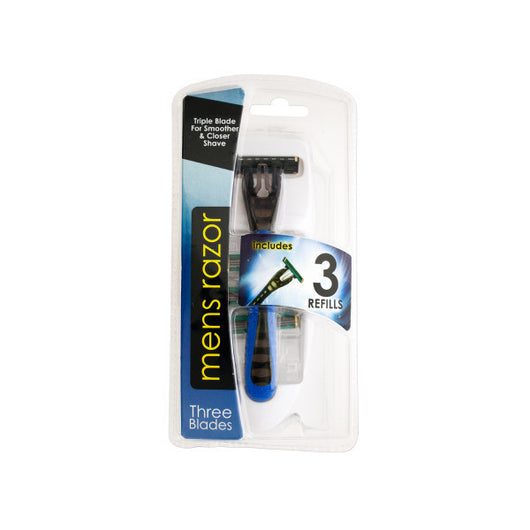 Triple Blade Men's Razor With Refills