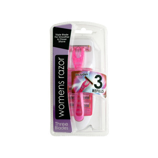 Triple Blade Women's Razor With Refills