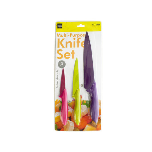 3 Piece Colorful Multi-Purpose Knife Set
