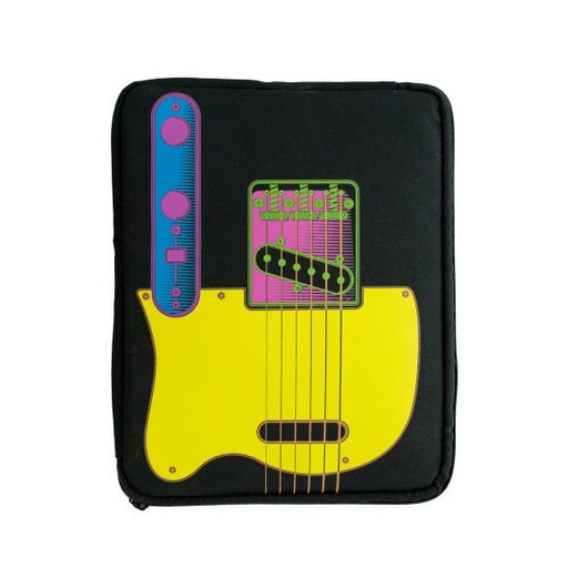 Color Guitar Tablet Case With External Zipper Pocket
