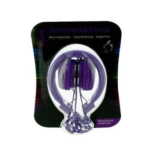 Purple Foldable Headphones With Microphone & Remote
