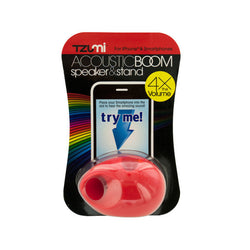 Red Acoustic Boom Phone Speaker & Stand