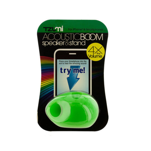 Green Acoustic Boom Analog Phone Speaker & Stand