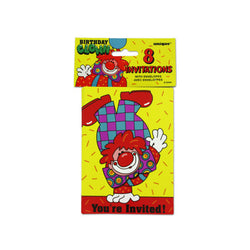 Clown Party Invitations, Pack Of 8