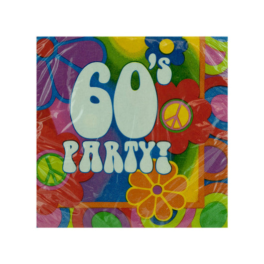 18 Pack 60's Party Napkins