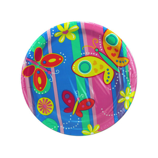 8 Count Bright Butterflies Paper Plates