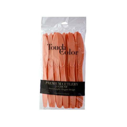 24 Pack Coral Plastic Knives