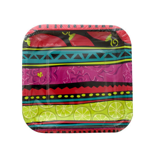 8 Pk 7 1/8 In Caliente Stripe Plates