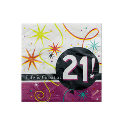 Life Is Great At 21 Napkins Set