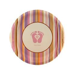 8 Pack Tiny Toes Pink Plates 6 7/8 Inch