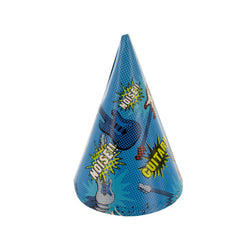 6 Pack Boy Rock Party Hats