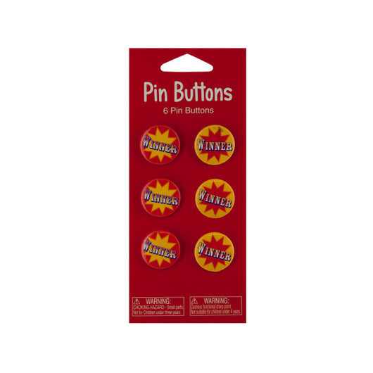 6 Pack Bigtop Winner Favor Buttons