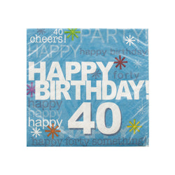 Time To Party '40' Napkins Set