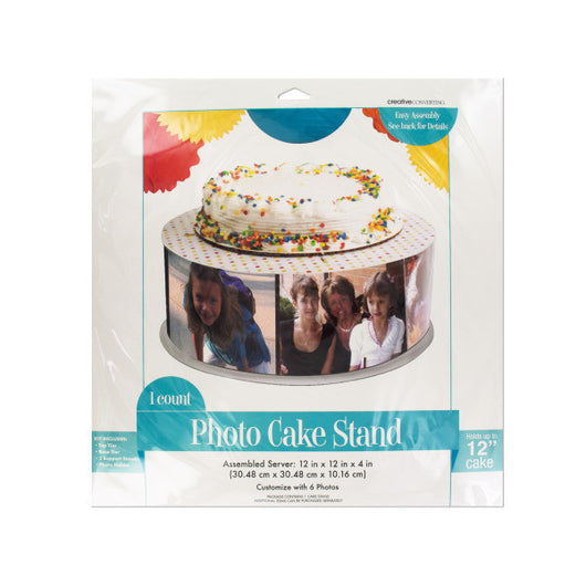 Multi-Colored Polka Dot Photo Cake Stand