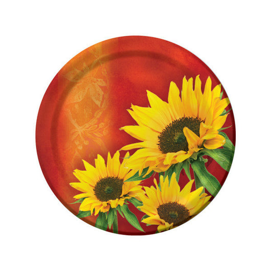 Sunflower Style Round Plates Set
