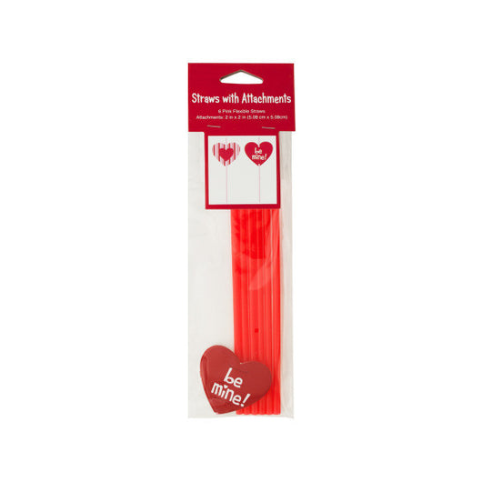 Valentine's Day Straws With Heart Attachments