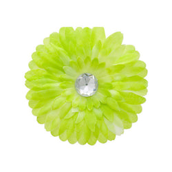 6 Pack Lime Green Fabric Daisy With Jewel