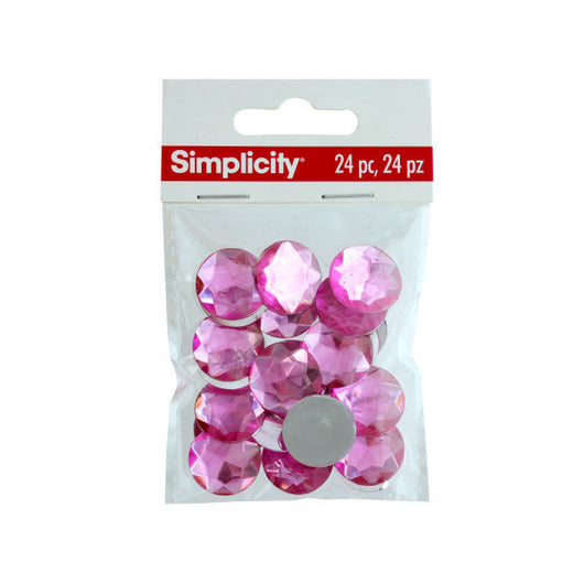 Simplicity 24 Pack Pink Circle Gems