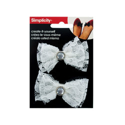 Simplicity 2 Pack Lace Bow W/Jewel Headband Accent